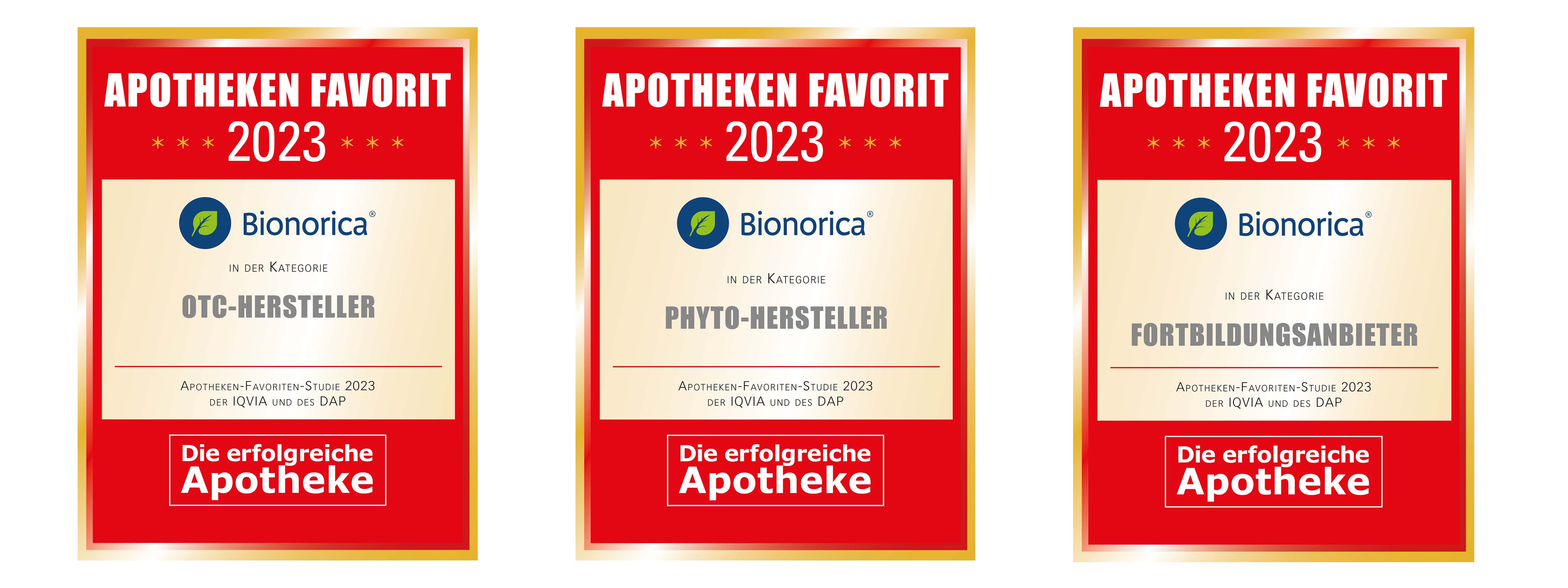 "Pharmacy Favourite 2023" in Germany: Bionorica is 3-time winner